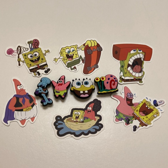 CROCS Jewelry - SpongeBob Croc Charm Set With Vinyl Decal Stickers